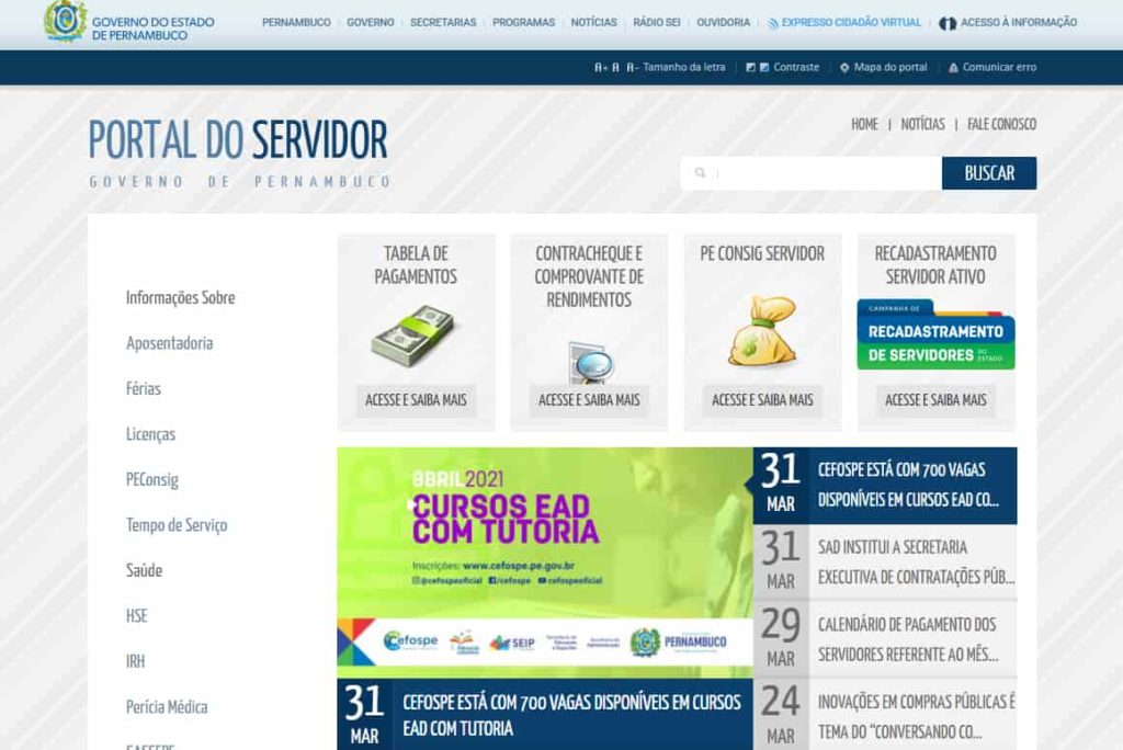 Como acessar o contracheque pelo Portal do Servidor